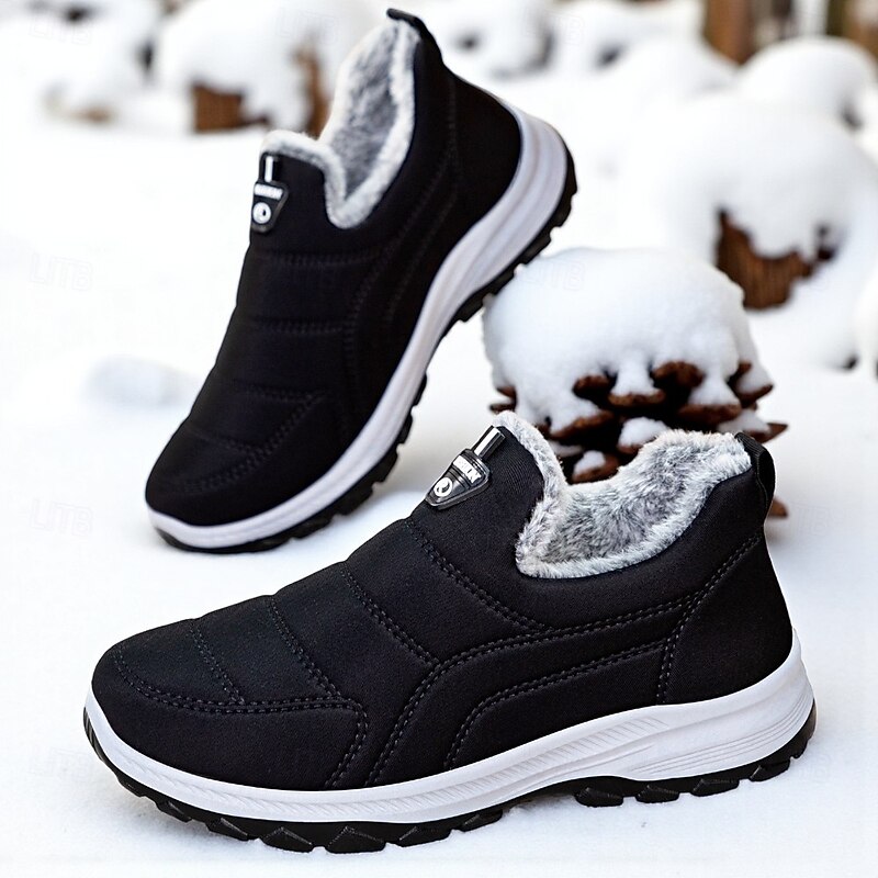 Men's Non-Slip Warm Winter Slip-On Sneakers with Faux Fur Lining, Casual Outdoor Walking Shoes for Cold Weather4