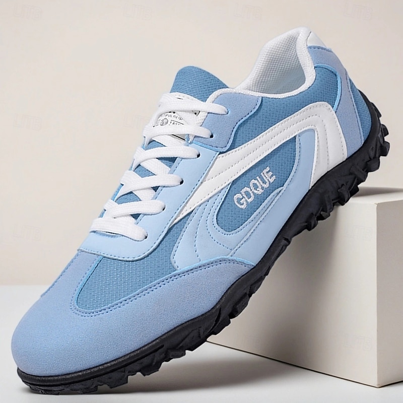 Men's Light Blue Mesh Breathable Sneakers with Non-Slip Sole, Lightweight Sporty Casual Shoes for Walking, Running and Daily Wear