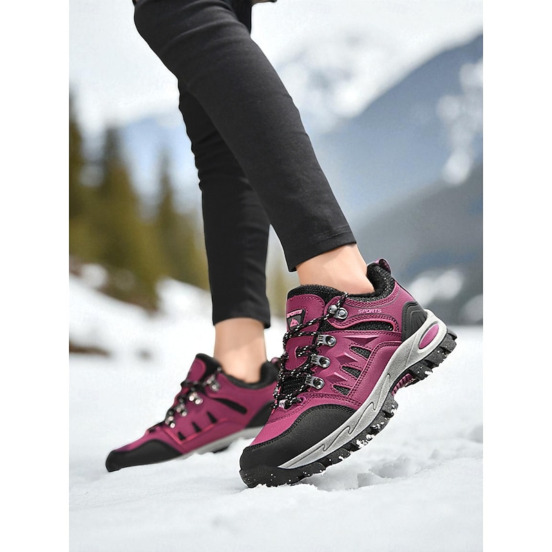 Women's Rose Pink Waterproof Hiking Sneakers with Anti-Slip Outsole, Warm Outdoor Trail Shoes for Trekking, Walking & Winter Travel3
