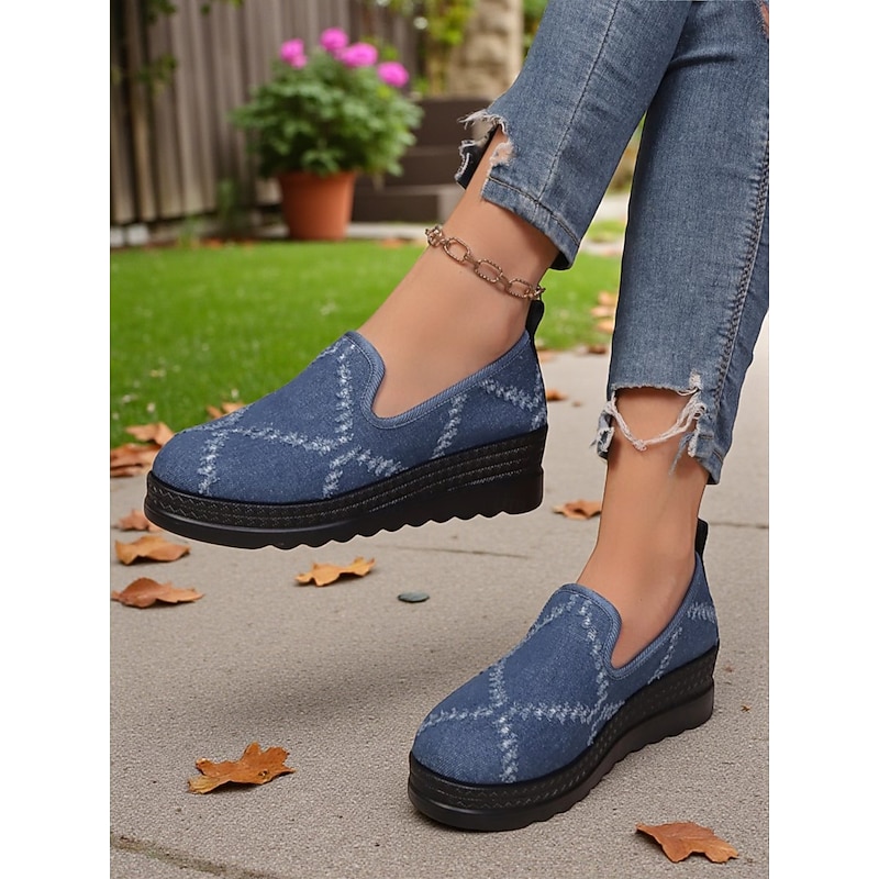 Women's Colorful Geometric Print Slip-On Shoes, Breathable Lightweight Casual Shoes for Artistic Street Style, Daily Wear & Travel4