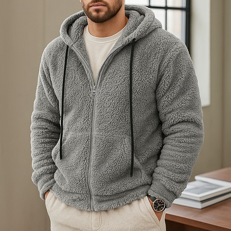 Men's Hoodie Full Zip Hoodie Fleece Hoodie Black Army Green Blue Light Grey Dark Gray Hooded Plain Zip Up Sports & Outdoor Casual Daily Streetwear Cool Sportswear Fall Winter Clothing Apparel Hoodies