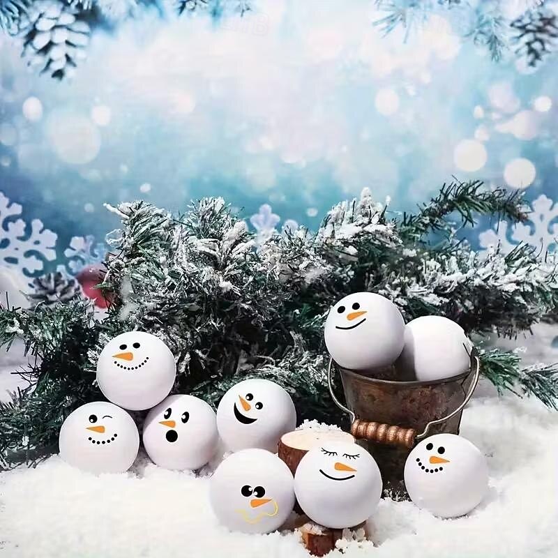 20pcs Christmas Snowman Stress Relief Balls, Handheld Squeeze Toys, Holiday Fun Toys for Kids, Xmas Party Favors and Gifts2