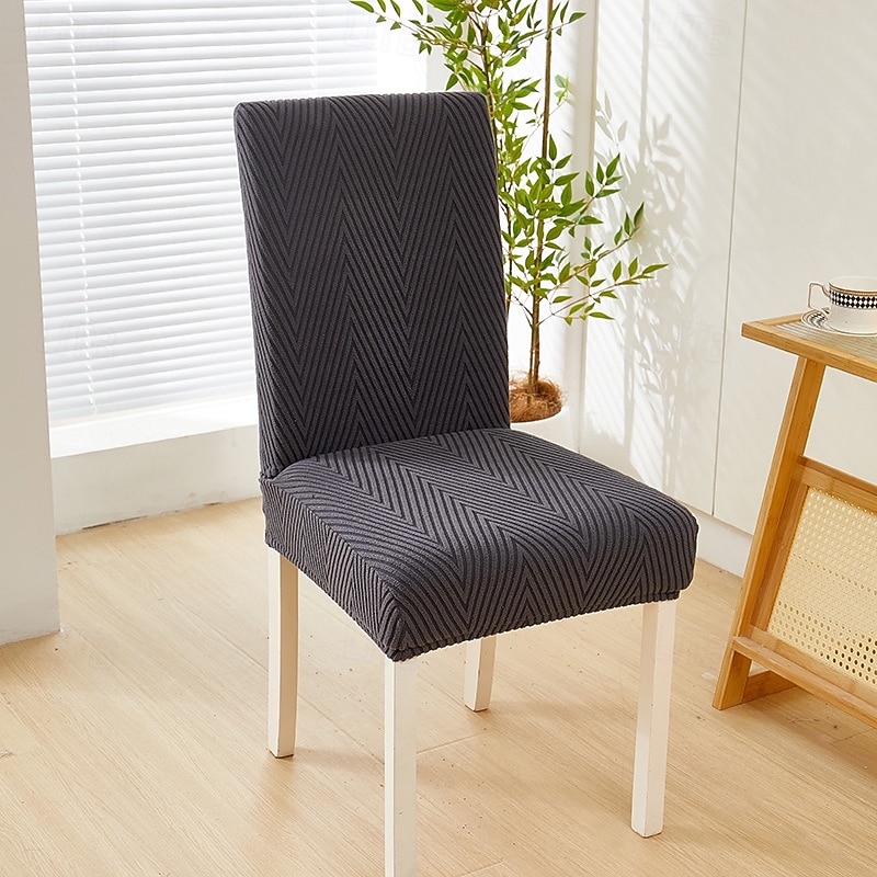 Super Fit Dining Chair Cover Stretch Removable Washable Short Protector Cover Seat Slipcover for Hotel Dining Room Ceremony Banquet Wedding Party