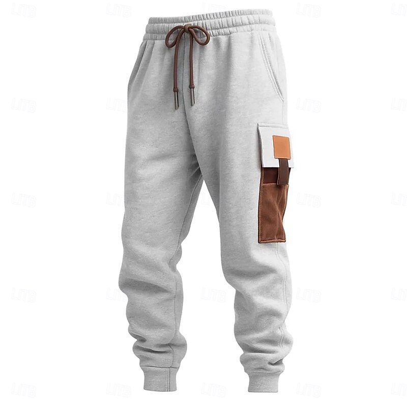 Men's Cargo Pants Sweatpants Joggers Athletic Pants Active Pants Drawstring Pocket Elastic Waist Solid Colored Moisture Wicking Breathable Full Length Outdoor Daily Running Vacation Fashion Black4