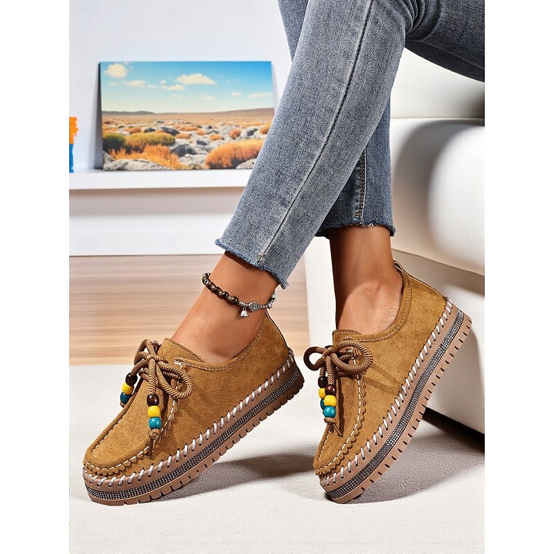 Women's Brown Moccasin Loafers with Rhinestone  Non-Slip Sole, Casual Comfort Driving Shoes for Everyday Wear & Travel2