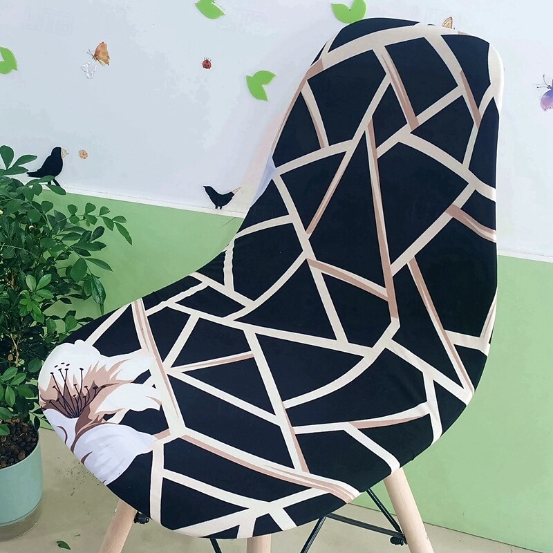 Dining Shell chair Cover For Home Polar Fleece Fabric Chair Cover Stretch Slipcovers Seat Chair Covers3