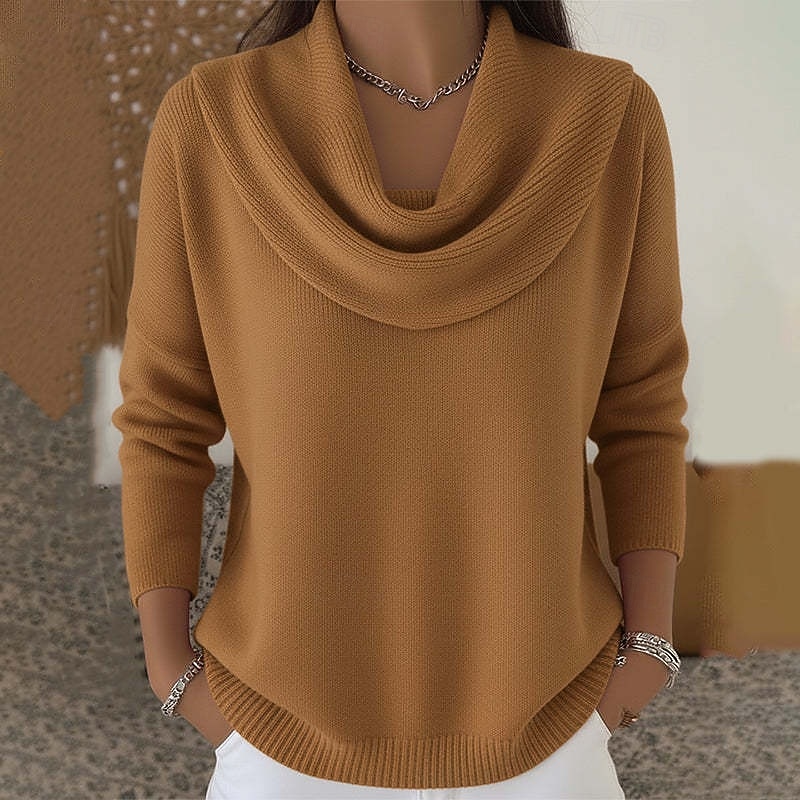 Women's Blouse Solid Color Elegant Stylish Basic Long Sleeve Cowl Neck Regular Tops Daily Ruched Black Red Brown Green Spring Fall Winter3