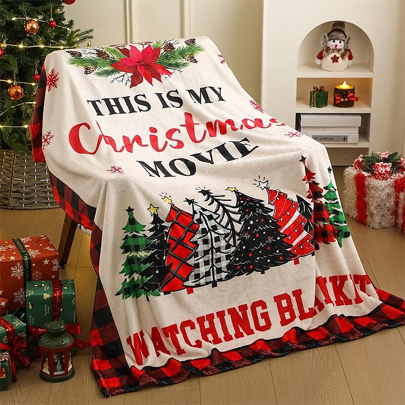 Christmas Fleece Throw Blanket for Couch Novelty Funny Cute 3D Sofa Bed Decorative Warm Blanket Movie Home Decor3