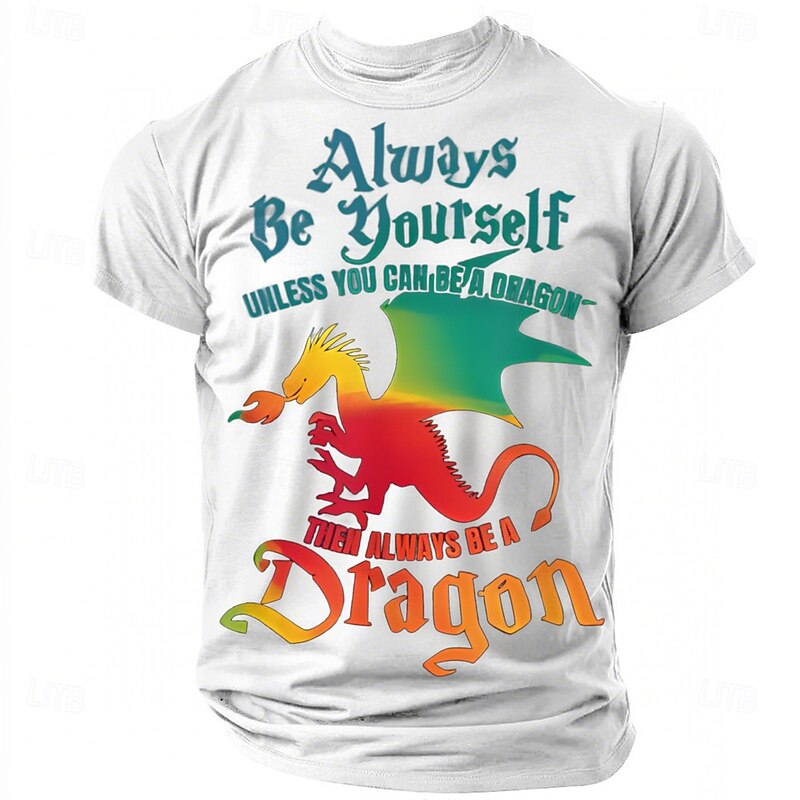 Fantasy Dragon T-Shirt, 'Always Be Yourself Unless You Can Be a Dragon' Motivational Graphic Tee, Funny Geek Culture Shirt3