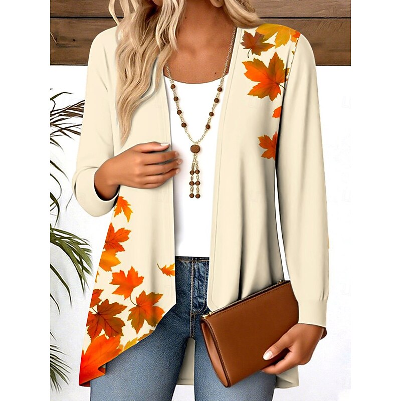Women's Shirt Flowy Tops Floral Graphic Elegant Stylish Casual Long Sleeve Regular Tops Daily Holiday Asymmetric Hem Draped Yellow Khaki Summer Spring Fall Winter