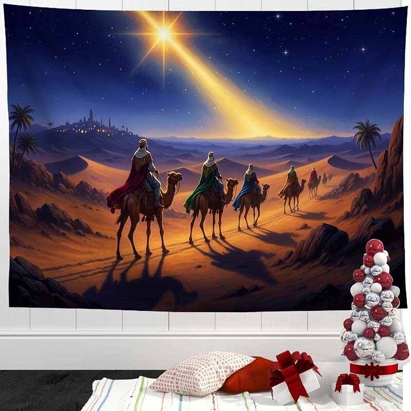 Christmas Tapestry Wall Tapestries Santa Claus Christmas Tree Modern Living Room Home Decor