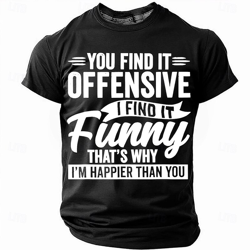 Funny 'You Find It Offensive I Find It Funny' T-Shirt for Men, Sarcastic Attitude Graphic Tee, Birthday Gift for Dad or Friend4