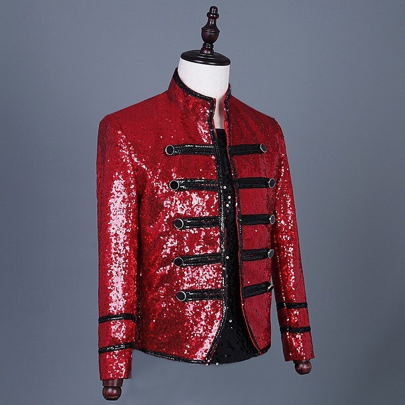 Retro Vintage Rococo Coat Masquerade Circus Jacket Prince Aristocrat Sequins Fancy Dress Men's Carnival Masquerade Mardi Gras Event / Party Adults' Coat Spring Fall & Winter2