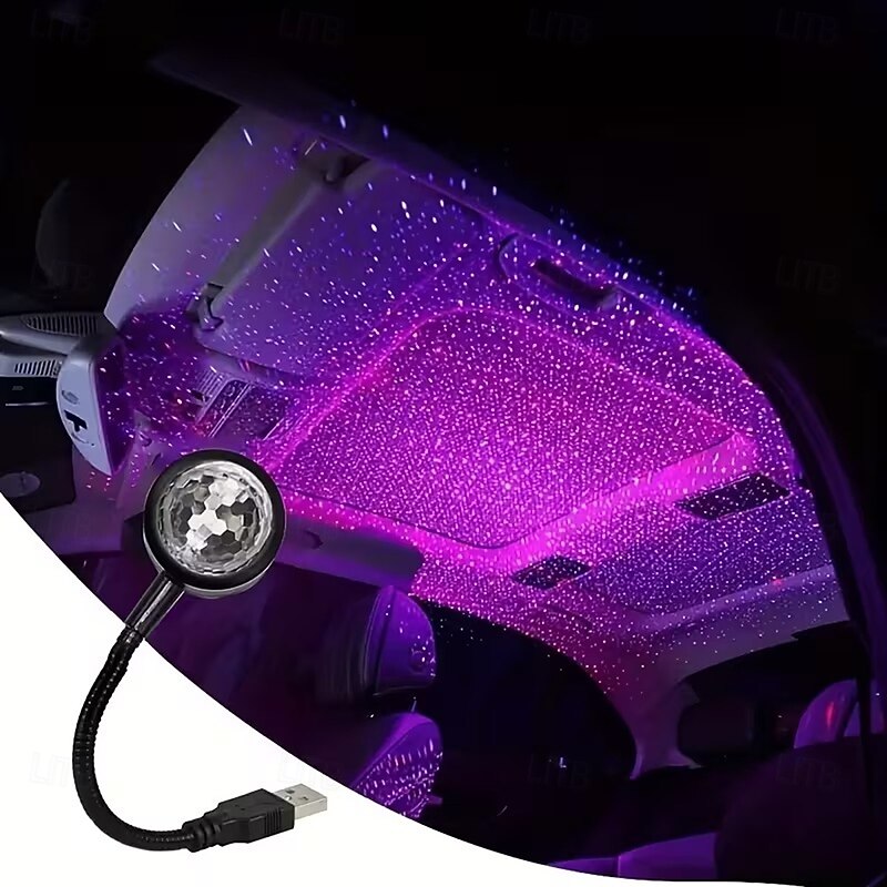 Car Atmosphere Light USB Roof Light Night Light LED Color Light Jumping with Sound Music Car Decoration4