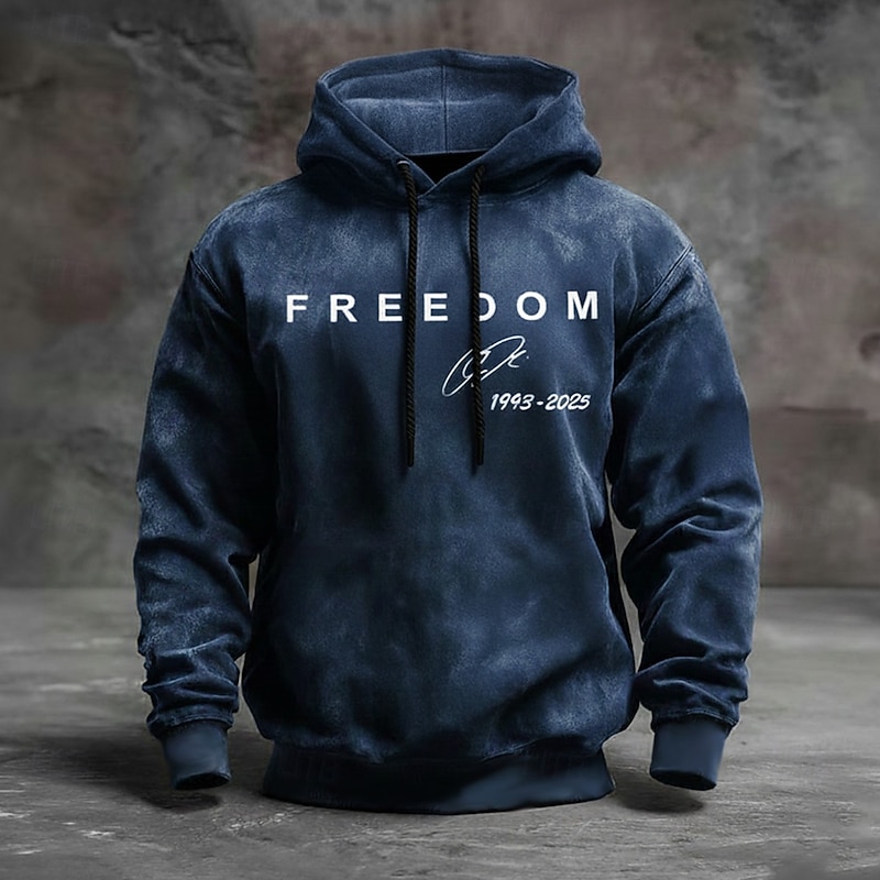Men's American US Flag Freedom Hoodie Sweatshirt Fashion Casual Crew Neck Outdoor Office Streetwear Black Red Drawstring Graphic Fall Winter Designer4