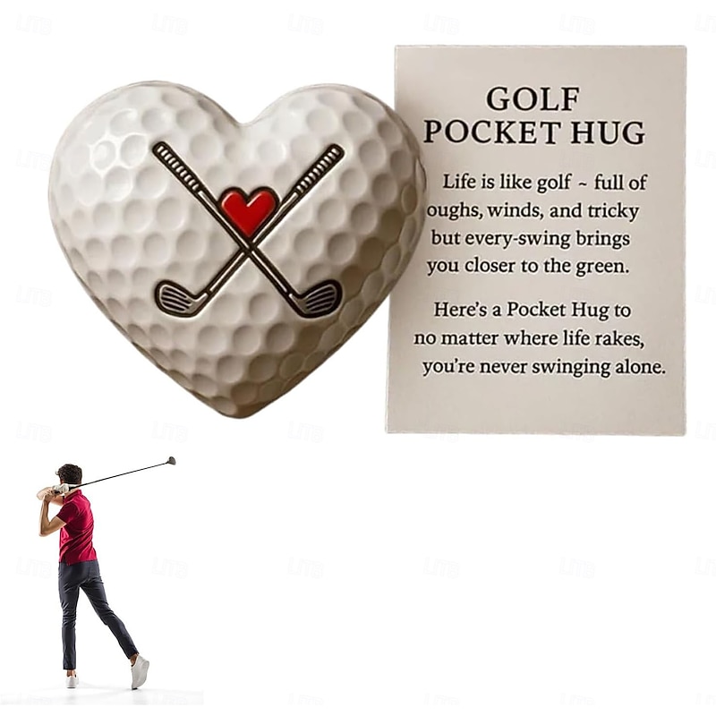 Golf Pocket Hug, Inspirational Golf Gift with Encouraging Message Card, Small Gift for Golf Lovers, Motivational Golf Ball Marker, Thoughtful Golf Pre