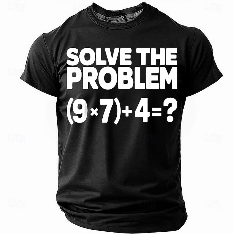 Funny 67 Meme 'Solve The Problem' Men's Short Sleeve Crewneck T-Shirt, Graphic Tee for Meme Fans