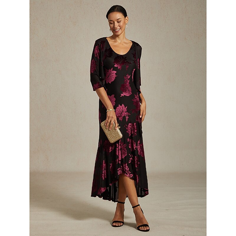 Women's Shrugs Floral Elegant Vintage 3/4 Length Sleeve V Neck Wedding Guest Party Evening Wear Evening Party Wine Fall Winter2