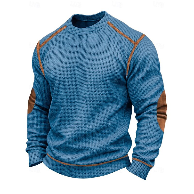 Men's Tee Top Long Sleeve V Neck Summer Spring Fall Solid Color Plain Modern Casual Comfortable 2 in 1 Basic Outdoor Home Street Blue Green Purple Top Tee for Men3