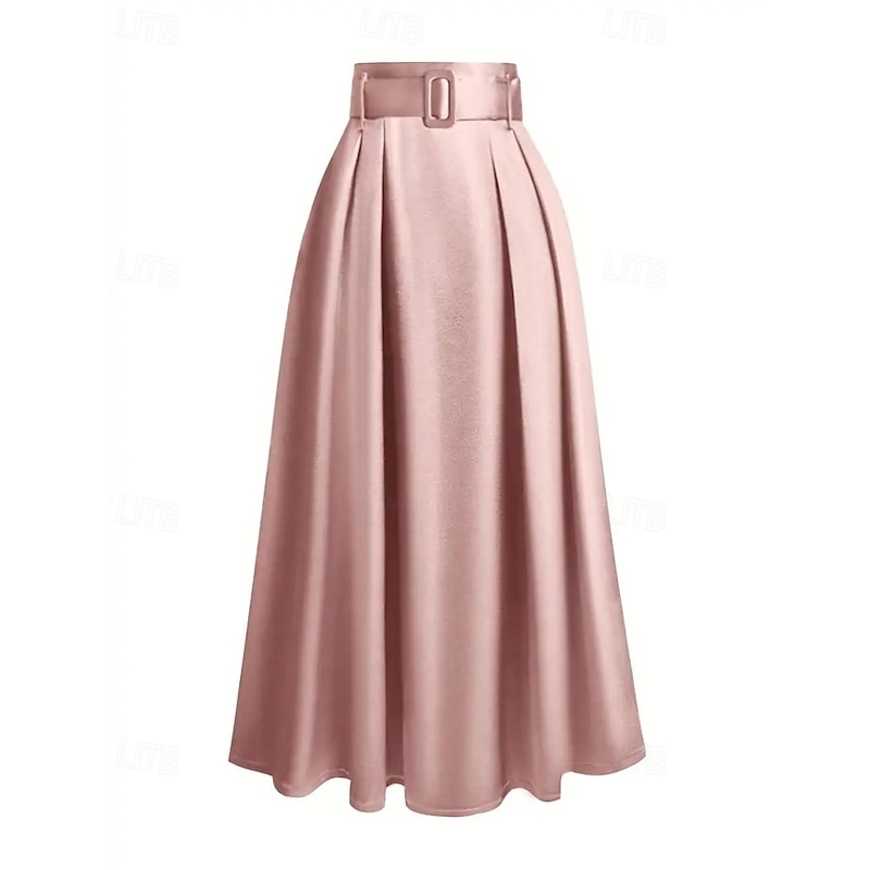 Satin Skirts Fashion Maxi High Waist Skirts
