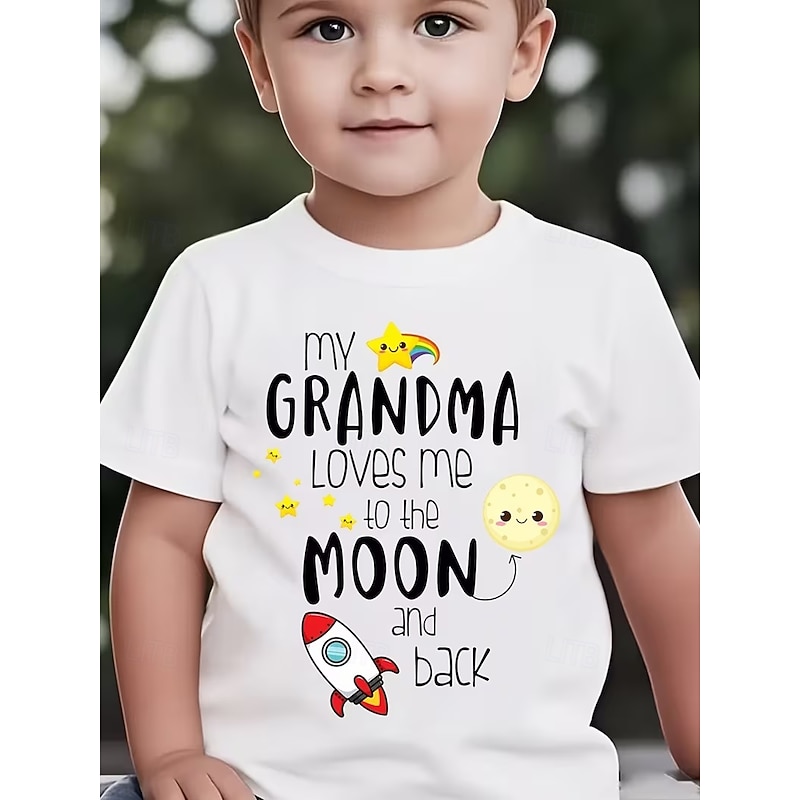 Boys' 3D Graphic Letter Rocket T shirt Tee Short Sleeve 3D Print Summer Spring Sports Fashion Streetwear Kids 4-12 Years Crew Neck Casual Daily Outdoo
