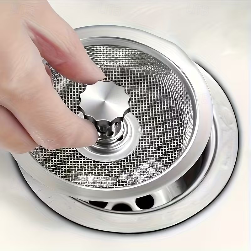 2 Pack Stainless Steel Sink Strainer AntiClog Drain Filter with Center Knob Easy to Clean for Kitchen Bathroom Toilet and Basin Drains 2026 €5 Lit Outlet