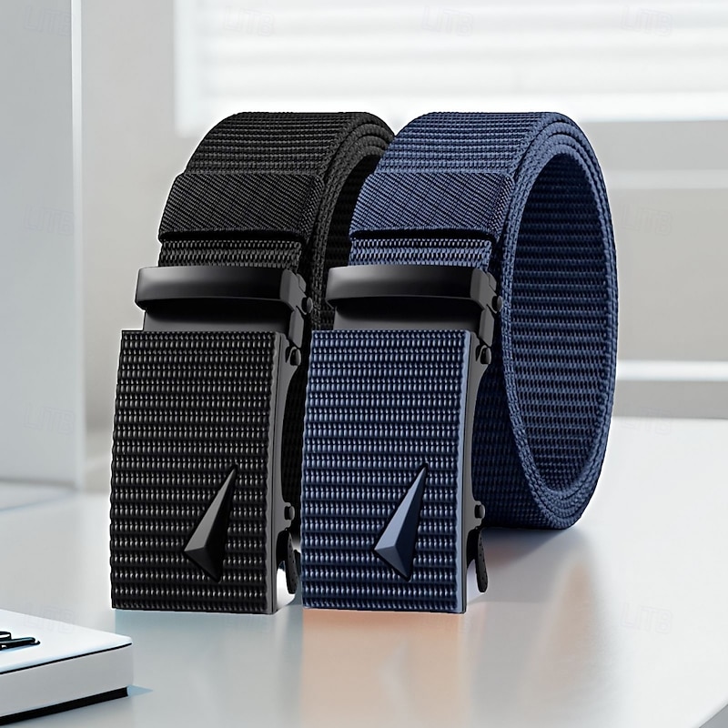 Men's Belt Automatic Buckle Nylon Streetwear Contemporary Leisure Solid Color Black Navy Blue Daily Outdoor Formal Waist Belt 2026 - €2.99
