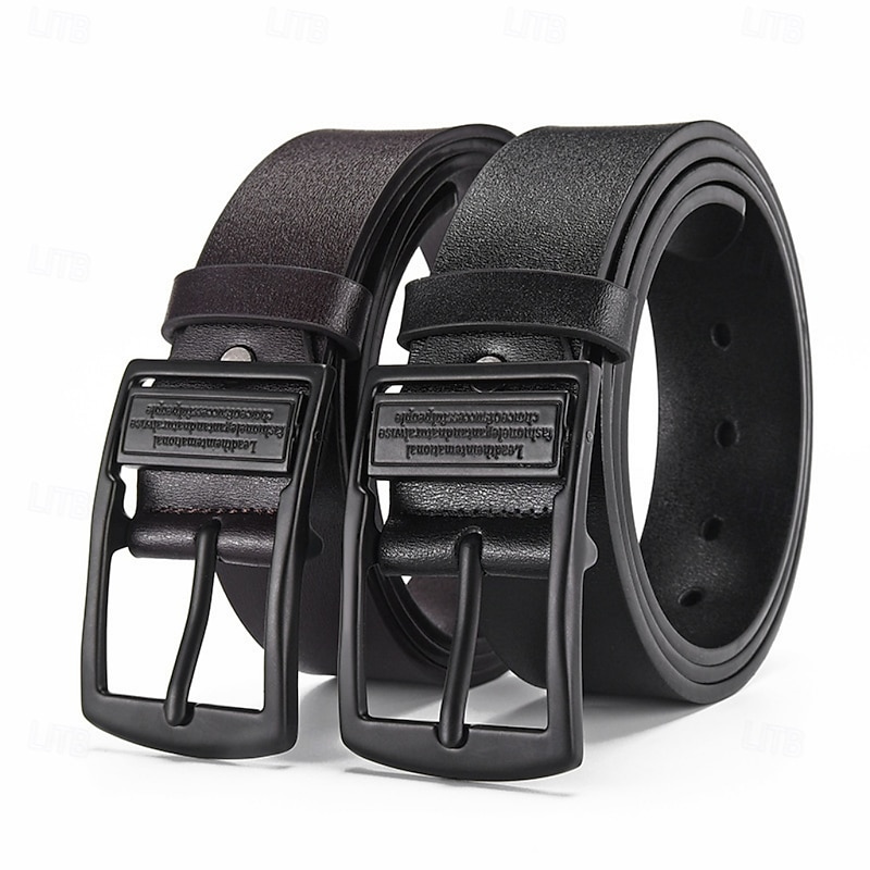 Mens Belt Adjustable PU Leather Vintage Streetwear Contemporary Leisure Solid Color Black Coffee Casual Daily Business Formal Waist Belt 2026 €399 Lit Outlet