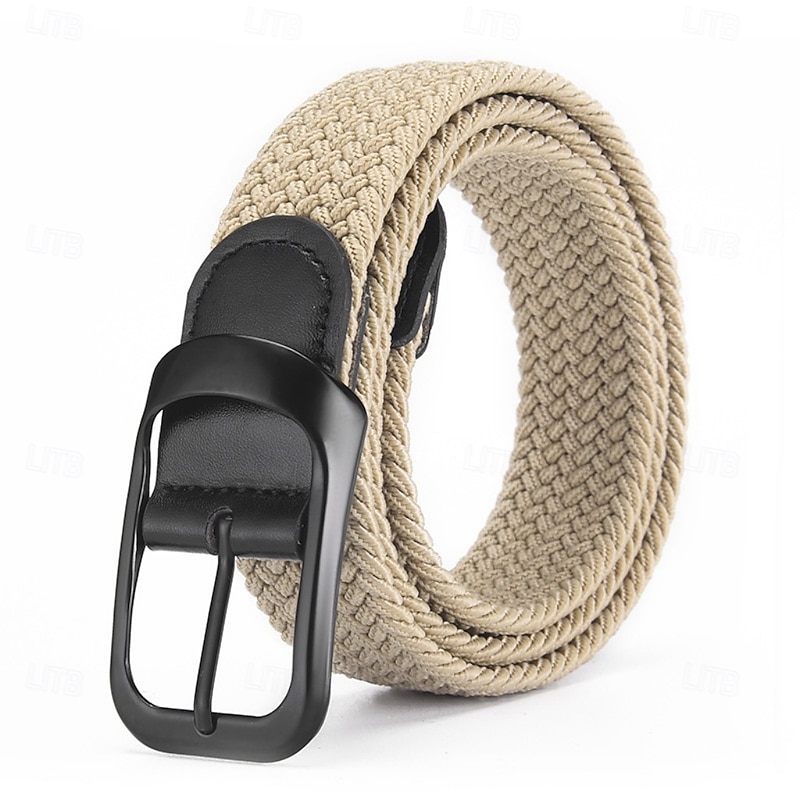 Men's Belt Woven Zinc Alloy Canvas Streetwear Contemporary Casual Leisure Solid Color Black 1# Black Daily Home Outdoor Streetwear Waist Belt 2026 - €