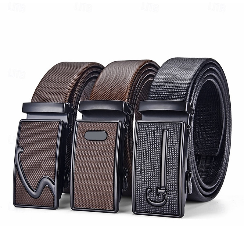Men's Belt Automatic Buckle PU Streetwear Contemporary Leisure Solid Color A01 A02 Daily Business Formal Waist Belt 2026 - €3.99