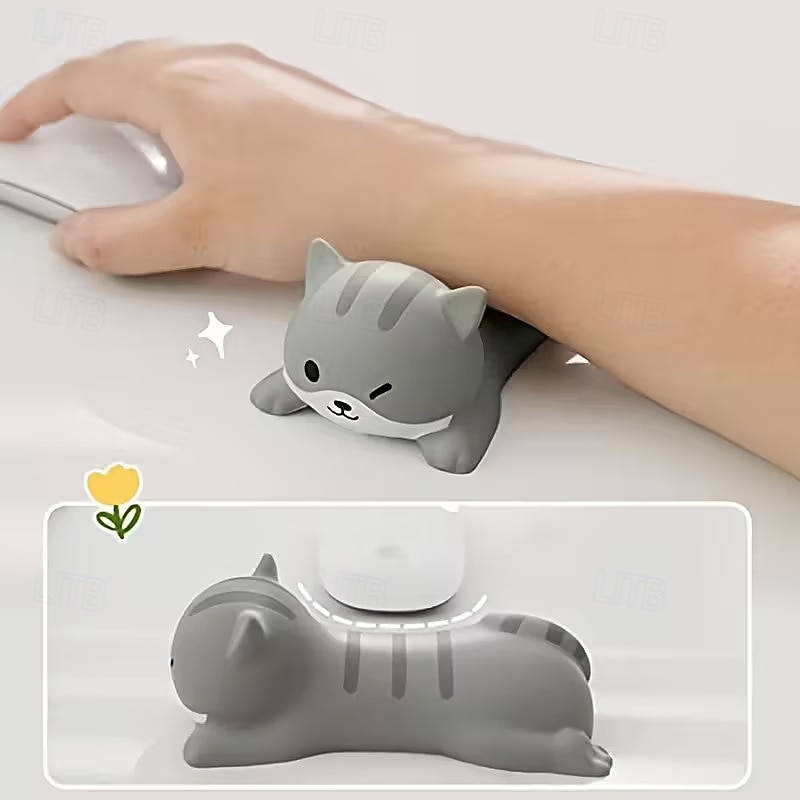 4 Pack Cute Animal Wrist Rest for Mouse, Kawaii Soft Squishy Wrist Support for Keyboard, Ergonomic Office Desk Decor Accessories, Comfortable Mouse Pa