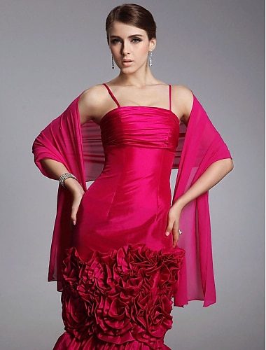  Shawls Chiffon Wedding / Party Evening / Casual Wedding Guest Wraps / Shawls With Draping / Solid