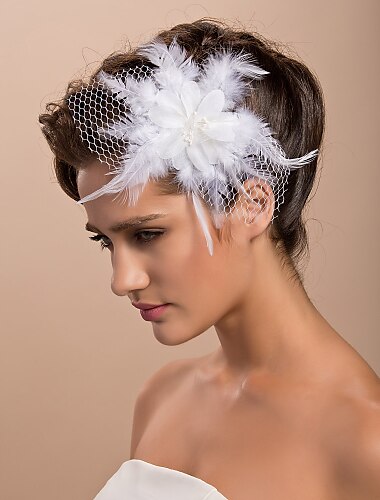  Gorgeous Tulle Feather Wedding Bridal Flower/ Corsage/ Headpiece