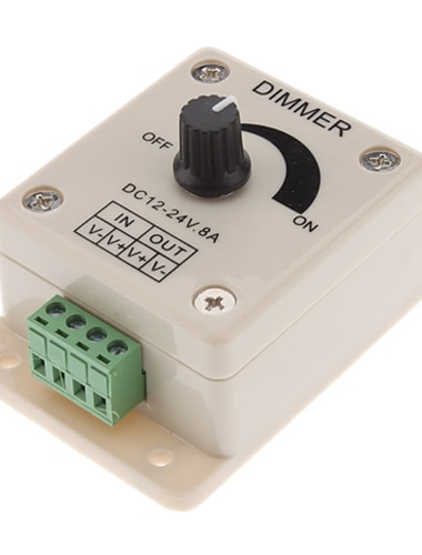  diy dc12-24v 8a pwm handmatige knop dimmer controller 0% -100% pwm dimregeling led licht helderheid schakelaar voor 5050 3528 2835 enkele kleur led strips lint lichten tape lichten of andere led