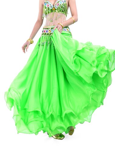  Bauchtanz Rock Drapiert Mehrlagiger Rock Damen Ausbildung Normal Chiffon
