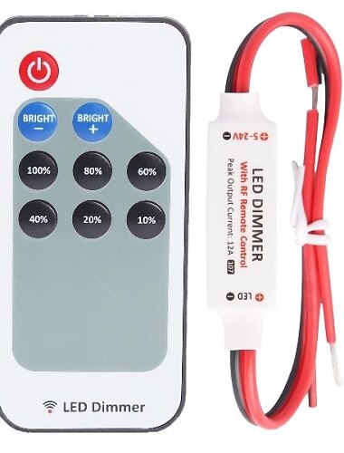  Zdm 1 unid 9 teclas inalámbrico mini controlador de control remoto dimmer rf control remoto para 5050 3528 de un solo color led luz de tira dc5-24v 12a