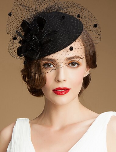  Accessori per capelli Lana Cappello a piattino Cappello Portapillole Kentucky Derby Corsa di cavalli Festa delle donne Coppa di Melbourne cocktail Elegante Con Fiocco Perline Copricapo Copricapo