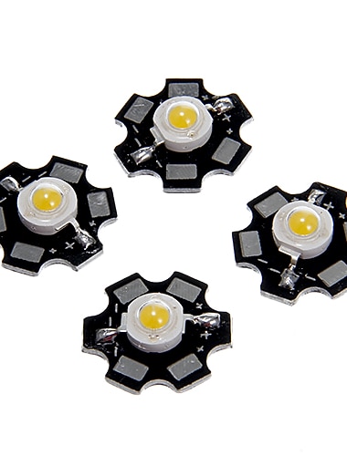  5pcs 1W 80-100lm puce haute luminosité LED blanc chaud blanc froid naturellement blanc lumière bleue super brillante haute puissance avec substrat en aluminium (DC3-3.2V 280-320MA)