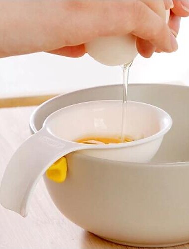  Mini separador blanco de yema de huevo con soporte de silicona, herramienta separadora de huevo, cocina