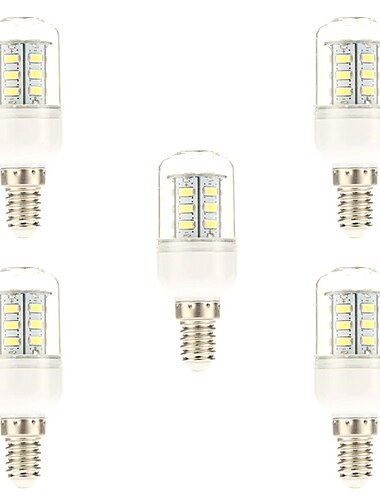  5stk 3 W LED-kornpærer 450 lm E14 24 LED perler SMD 5730 Naturlig hvit 220-240 V / 5 stk. / CE