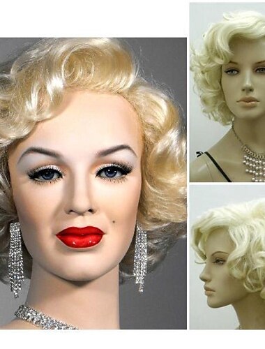  Roaring 20S Perücke Synthetische Perücke Lockige Lockige Perücke Blonde Kurze Hellblonde Synthetische Haare 4 Zoll Frauen Silberblonde Strongbeauty Halloween Perücken