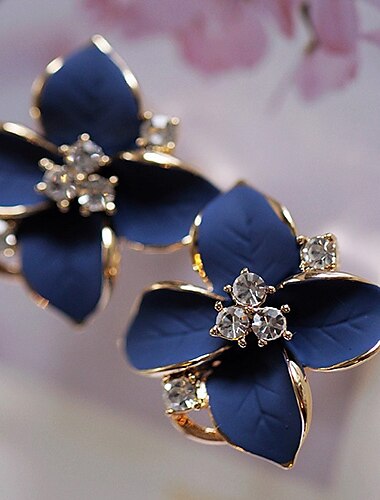  1 paar Oorknopjes For Dames Feest Casual Dagelijks Strass Verguld Bloemig Bloem Camelia