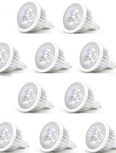  10 шт. 3 W Точечное LED освещение 250 lm MR16 3 Светодиодные бусины Высокомощный LED Декоративная Тёплый белый Холодный белый / RoHs