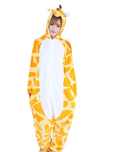  Adults' Patchwork Onesie Costume Giraffe Onesie Pajamas Kigurumi Pajamas Pajamas Funny Costume For Men and Women Christmas Carnival New Year Cartoon