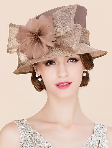  Vintage Style Elegant & Luxurious Organza Hats with Bowknot / Feathers / Fur / Flower 1PC Kentucky Derby / Horse Race / Ladies Day Headpiece