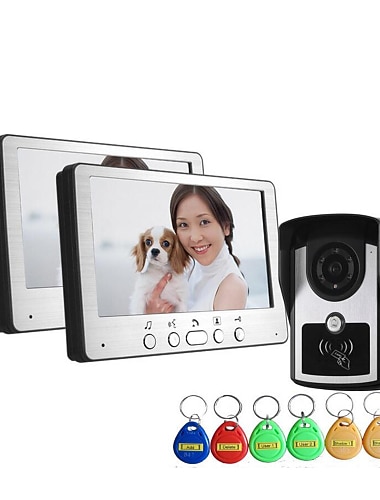  børstet aluminium paneler kort vanntett infrarød nattsyn en ringeklokke (logo farge tilfeldig levering)