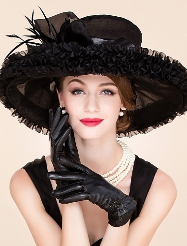  veer organza fascinators hoeden hoofddeksel klassieke vrouwelijke stijl
