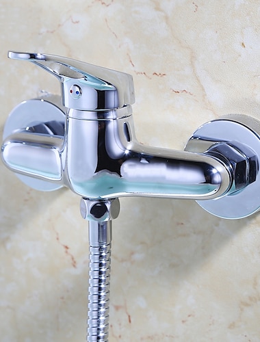  Ensemble combiné de robinet de système de douche en laiton, mitigeurs de baignoire et de douche muraux, robinet de douche en céramique chromé avec eau chaude et froide