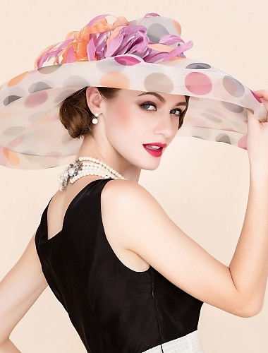  אורגנזה קנטקי דרבי כובע / מפגשים / כובעים עם פרח 1 pc חתונה / אירוע מיוחד / קזו'אל כיסוי ראש