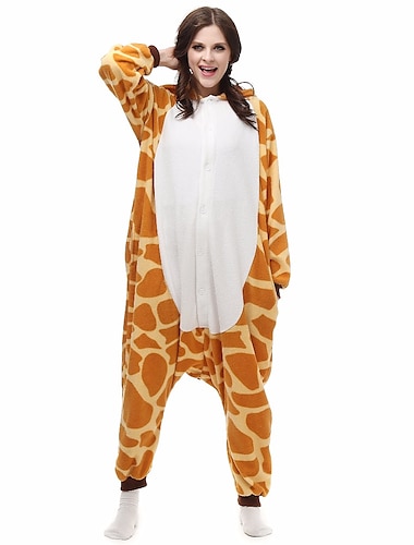  Volwassenen Kigurumi-pyjama's Nachtmode Camouflage Giraffe Dieren Lapwerk Onesie pyjama's Pyjama Polar fleece Cosplay Voor Mannen & Vrouwen Kerstmis Dieren nachtkleding spotprent